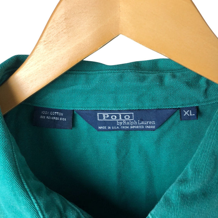 90'S Polo by Ralph Lauren swing top sports jacket, made in the USA, men's XL size, vintage cotton green type Vintage Second Hand