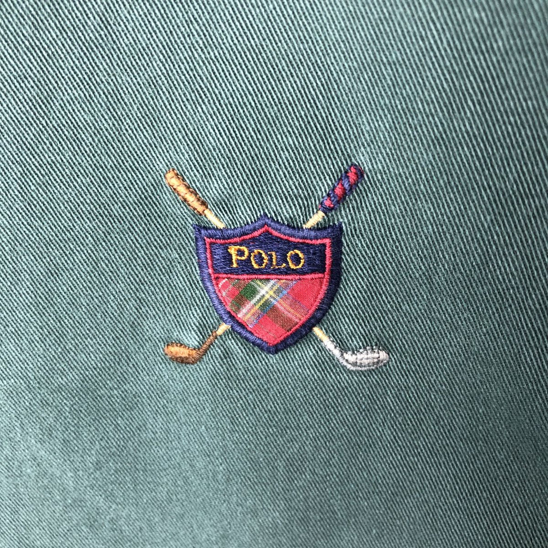 90'S Polo by Ralph Lauren swing top sports jacket, made in the USA, men's size L, vintage cotton Khaki type Vintage Second Hand
