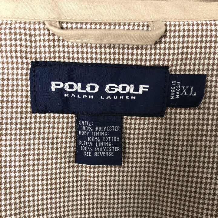 90'S Ralph Lauren POLO GOLF Swing Top Sports Jacket Men's XL Vintage polyester Beige type Vintage Second Hand