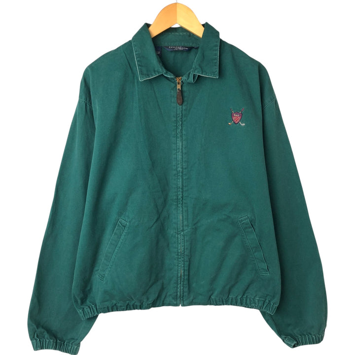 90'S Polo by Ralph Lauren swing top sports jacket, made in the USA, men's size L, vintage cotton Green type dark green Vintage Second Hand