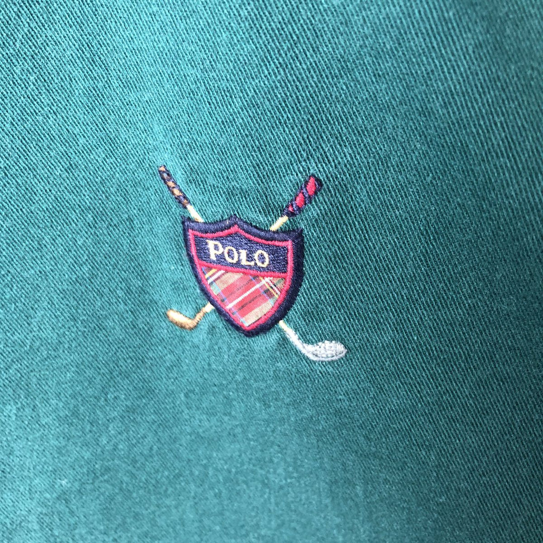 90'S Polo by Ralph Lauren swing top sports jacket, made in the USA, men's size L, vintage cotton Green type dark green Vintage Second Hand