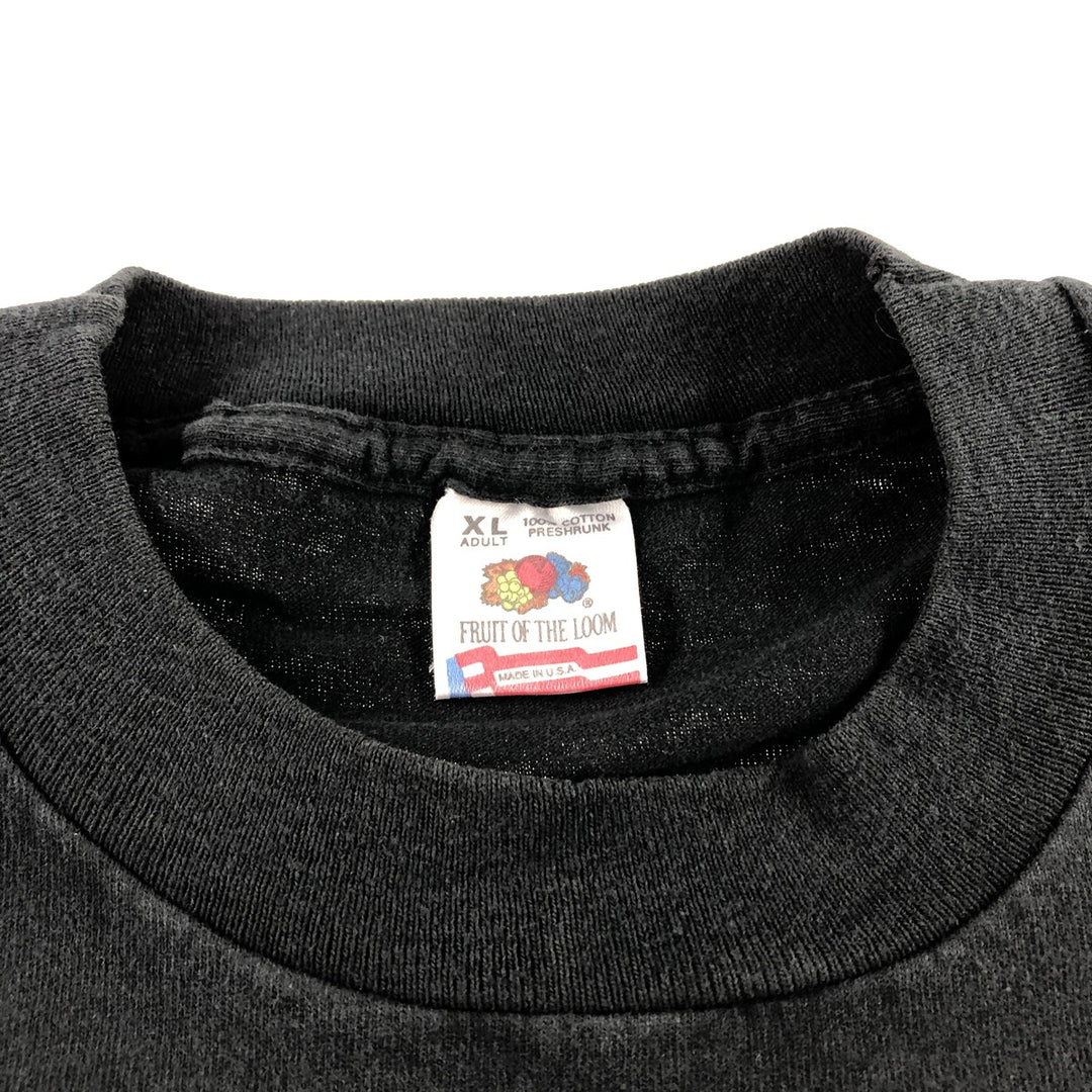 90'S Fruit of the Loom Message Print T-Shirt Made in USA Men's XL Vintage cotton black type Vintage Second Hand