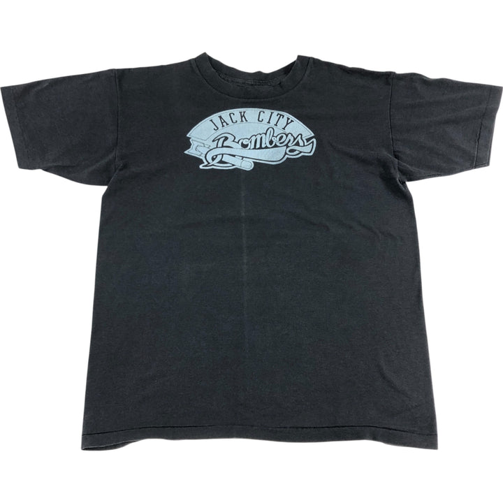 80s-90'S NATIONAL JACKCITY BOMBERS Printed T-shirt Made in USA Men's XL Vintage cotton black type Vintage Second Hand