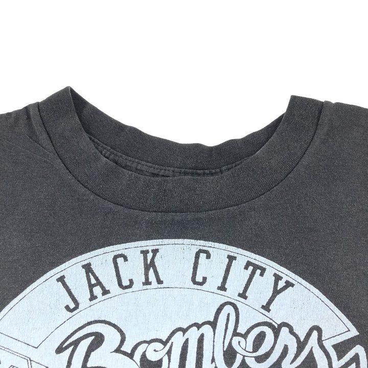 80s-90'S NATIONAL JACKCITY BOMBERS Printed T-shirt Made in USA Men's XL Vintage cotton black type Vintage Second Hand