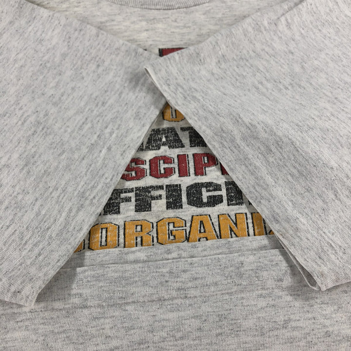 90'S MURINA message print T-shirt, made in USA, men's XL size, vintage cotton gray type Vintage Second Hand