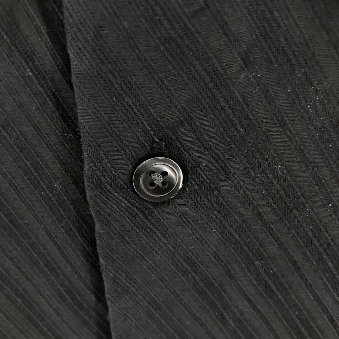 Perry Ellis short sleeve silk shirt, box shirt, men's size M silk black type Vintage Second Hand