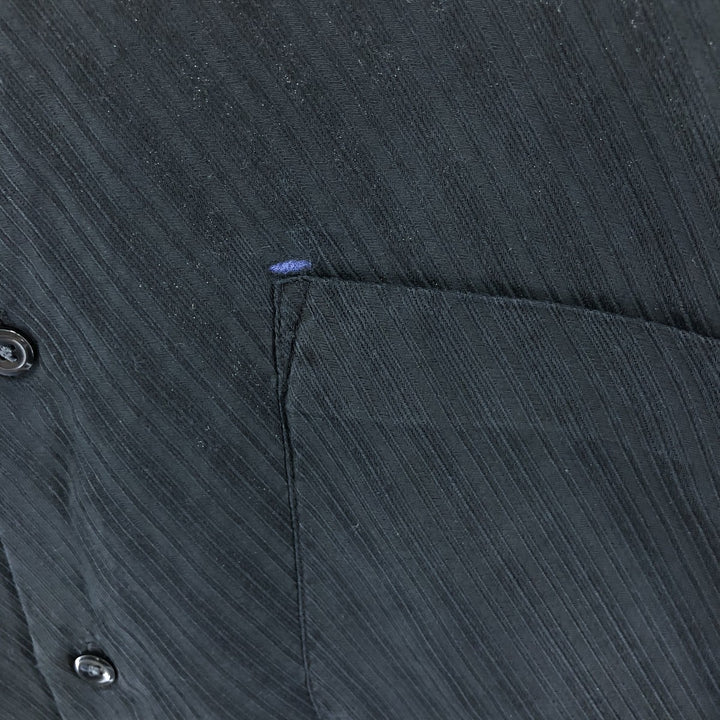 Perry Ellis short sleeve silk shirt, box shirt, men's size M silk black type Vintage Second Hand