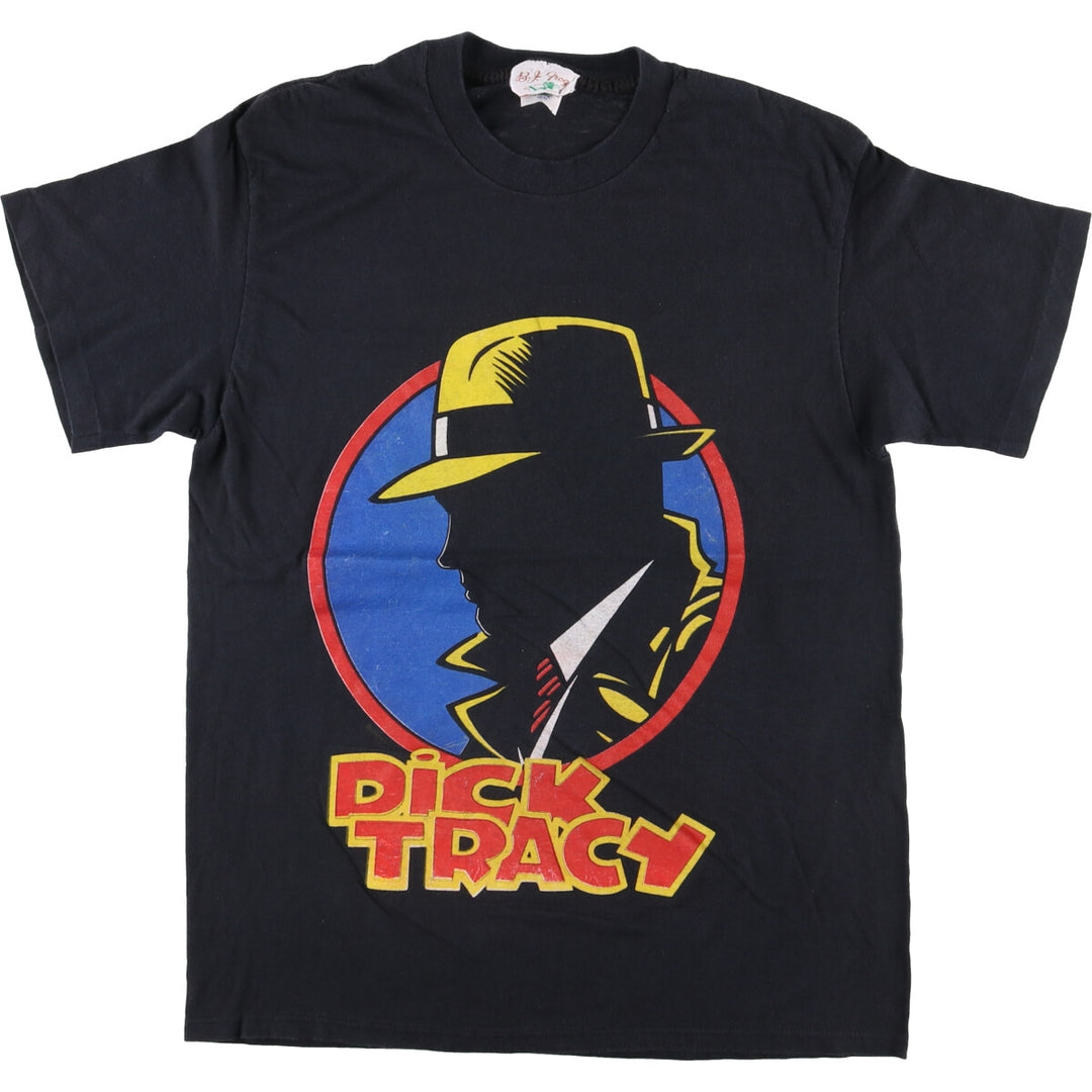 90'S Bjfrog DICK TRACY Movie T-shirt Made in USA Men's XL Vintage cotton black type Vintage Second Hand