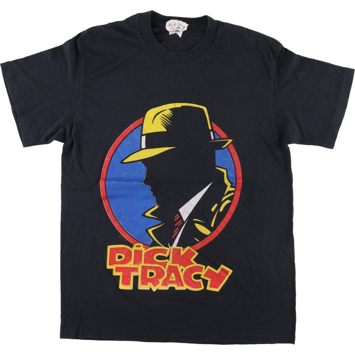 90'S Bjfrog DICK TRACY Movie T-shirt Made in USA Men's XL Vintage cotton black type Vintage Second Hand