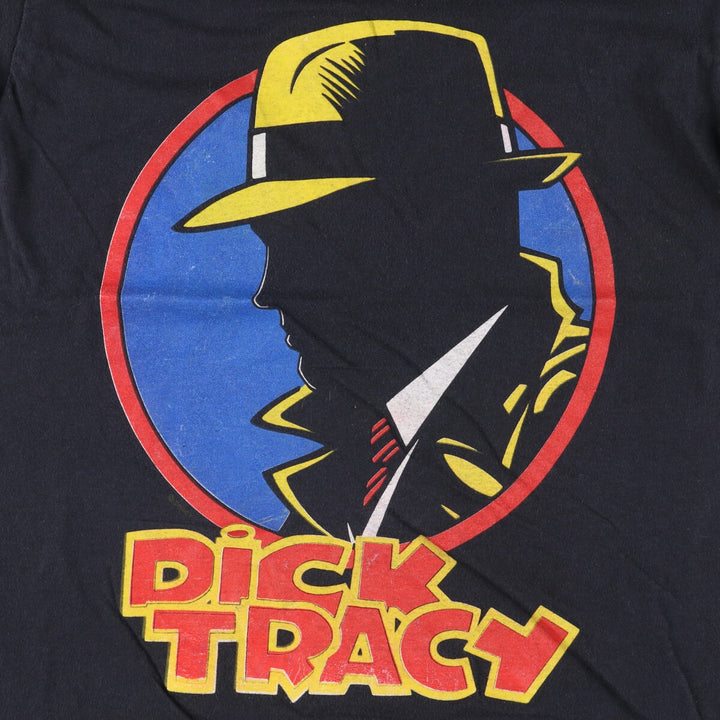 90'S Bjfrog DICK TRACY Movie T-shirt Made in USA Men's XL Vintage cotton black type Vintage Second Hand