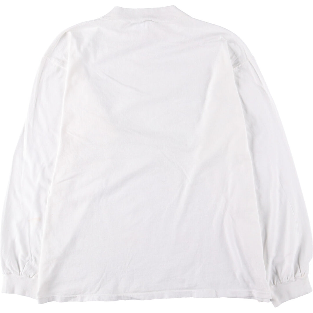 90'S DISCUS High Neck Long T-Shirt Long Sleeve T Made in USA Men's XL Vintage cotton white type Vintage Second Hand