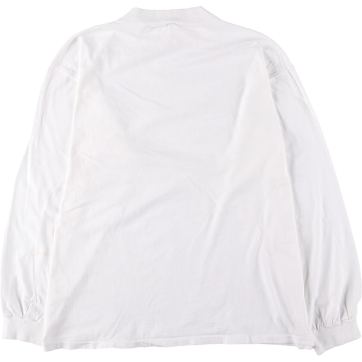 90'S DISCUS High Neck Long T-Shirt Long Sleeve T Made in USA Men's XL Vintage cotton white type Vintage Second Hand