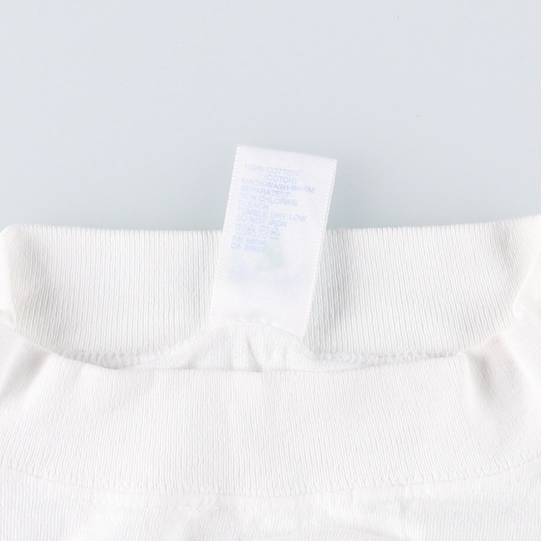 90'S DISCUS High Neck Long T-Shirt Long Sleeve T Made in USA Men's XL Vintage cotton white type Vintage Second Hand
