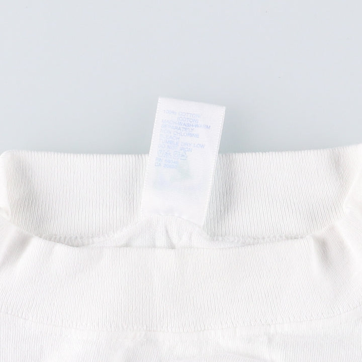 90'S DISCUS High Neck Long T-Shirt Long Sleeve T Made in USA Men's XL Vintage cotton white type Vintage Second Hand