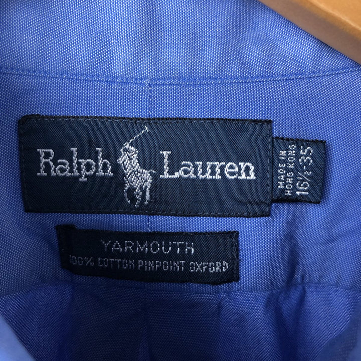 Ralph Lauren YARMOUTH long sleeve button down shirt, men's size L cotton blue type Vintage Second Hand