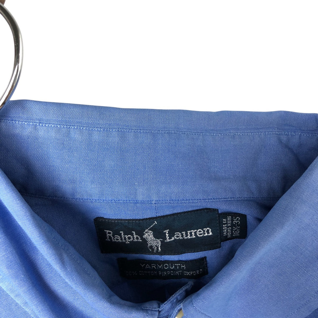 Ralph Lauren YARMOUTH long sleeve button down shirt, men's size L cotton blue type Vintage Second Hand