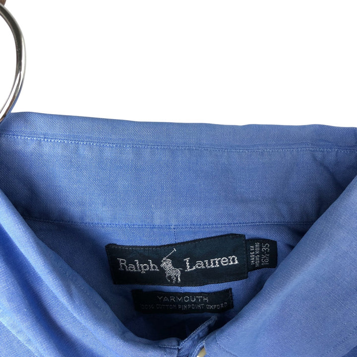 Ralph Lauren YARMOUTH long sleeve button down shirt, men's size L cotton blue type Vintage Second Hand