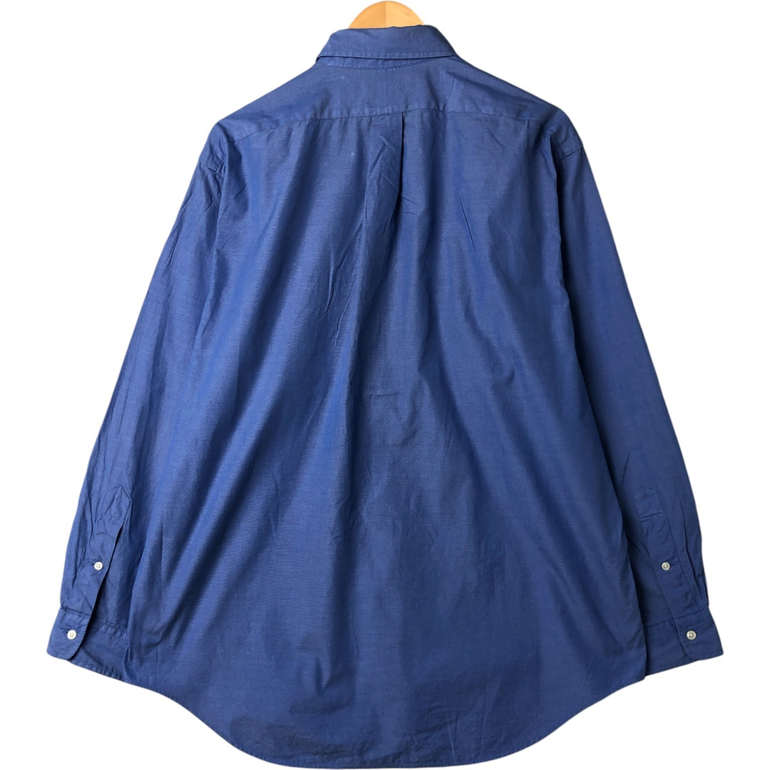 Ralph Lauren YARMOUTH long sleeve button down shirt, men's size L cotton blue type Vintage Second Hand