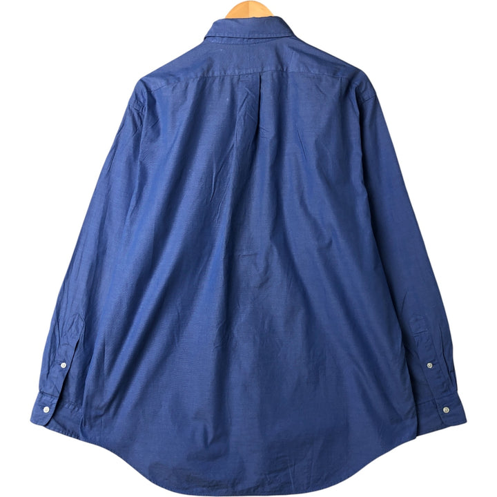 Ralph Lauren YARMOUTH long sleeve button down shirt, men's size L cotton blue type Vintage Second Hand