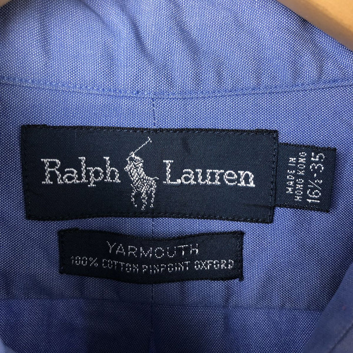 Ralph Lauren YARMOUTH long sleeve button down shirt, men's size L cotton blue type Vintage Second Hand