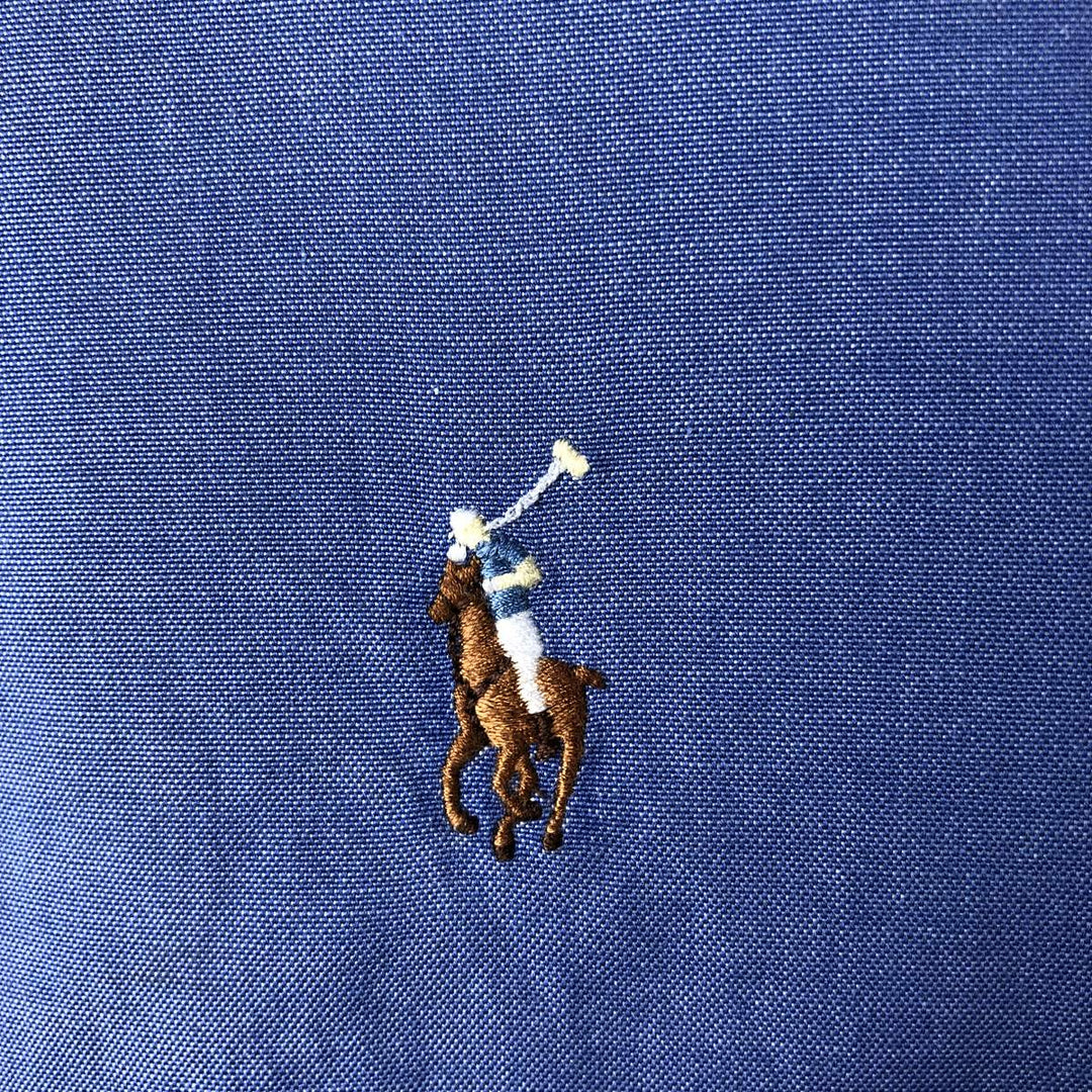Ralph Lauren YARMOUTH long sleeve button down shirt, men's size L cotton blue type Vintage Second Hand