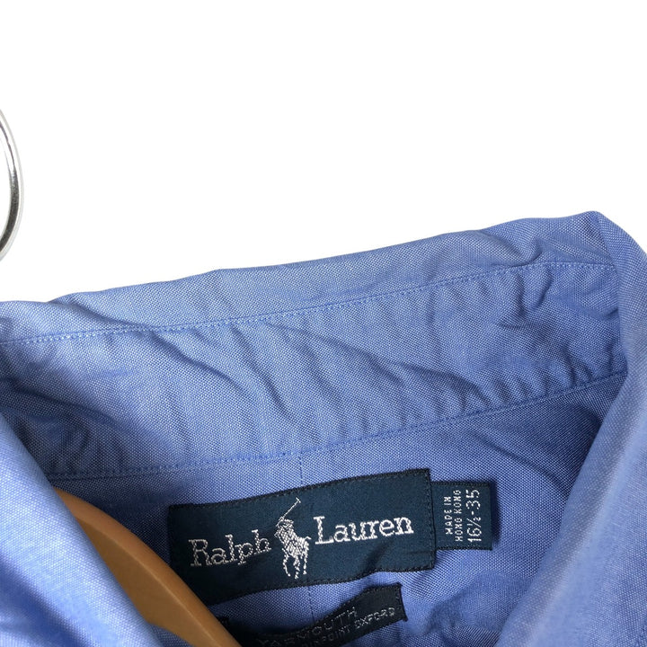 Ralph Lauren YARMOUTH long sleeve button down shirt, men's size L cotton blue type Vintage Second Hand