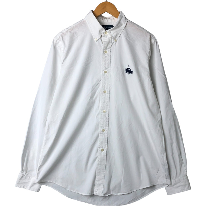 Ralph Lauren CUSTOM FIT long sleeve button down shirt, men's size L cotton white type Vintage Second Hand