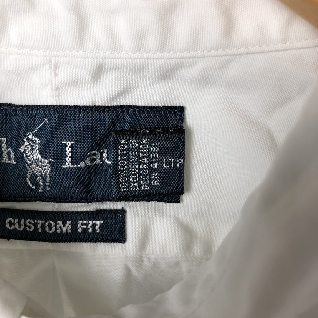 Ralph Lauren CUSTOM FIT long sleeve button down shirt, men's size L cotton white type Vintage Second Hand