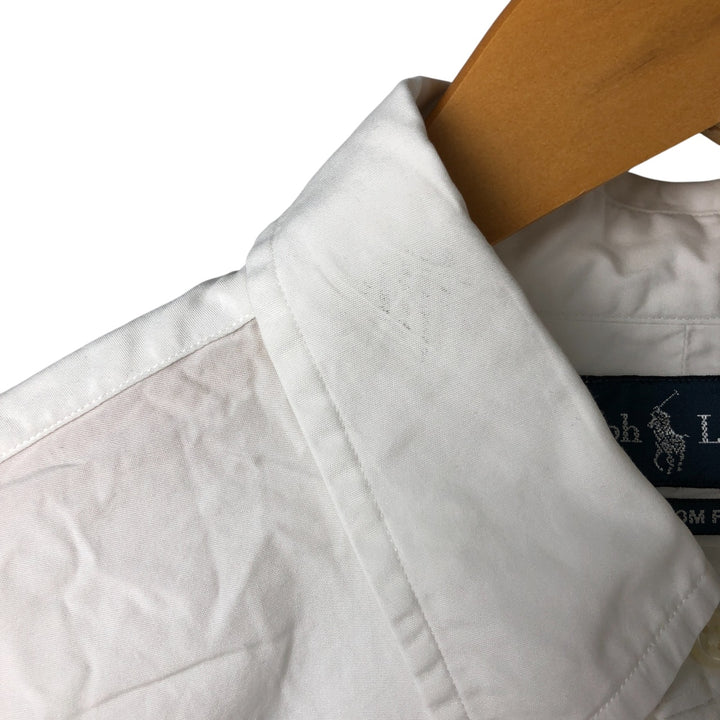 Ralph Lauren CUSTOM FIT long sleeve button down shirt, men's size L cotton white type Vintage Second Hand
