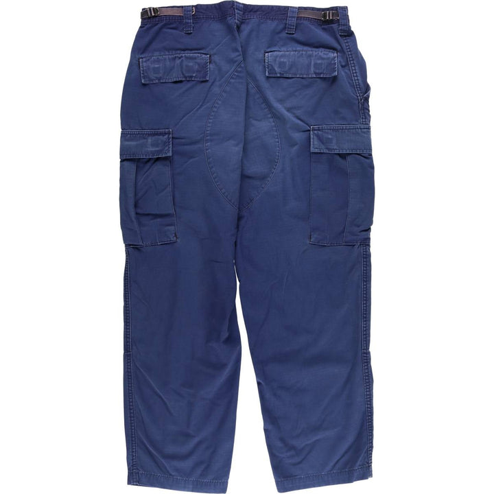 00'S US Military COAST GUARD Coast Guard ODU Operation Military Cargo Pants USA Made LARGE-SHORT Men's W37 equivalent Nylon Navy blue Vintage Second Hand