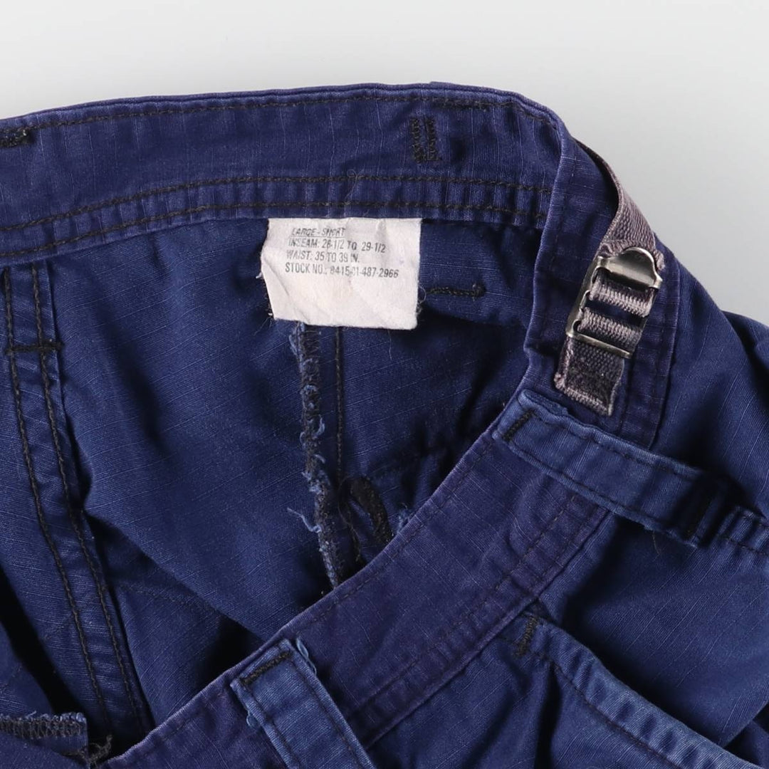00'S US Military COAST GUARD Coast Guard ODU Operation Military Cargo Pants USA Made LARGE-SHORT Men's W37 equivalent Nylon Navy blue Vintage Second Hand
