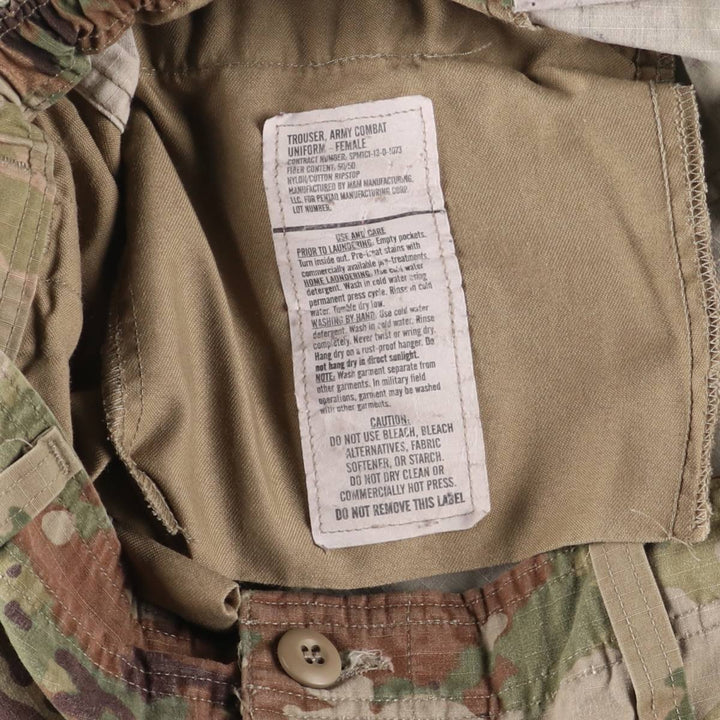 Genuine US military camouflage pattern multicam camo military cargo pants made in USA men's size w34 cotton Khaki type Vintage Second Hand