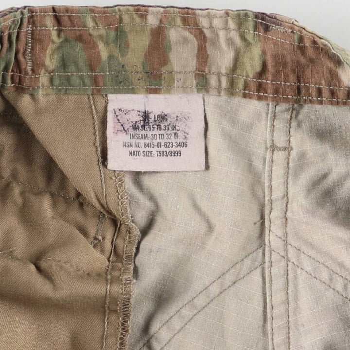 Genuine US military camouflage pattern multicam camo military cargo pants made in USA men's size w34 cotton Khaki type Vintage Second Hand