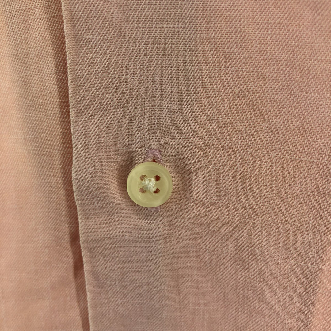 Ralph Lauren POLO by Ralph Lauren short sleeve open collar linen shirt men's XL size linen pink type Vintage Second Hand