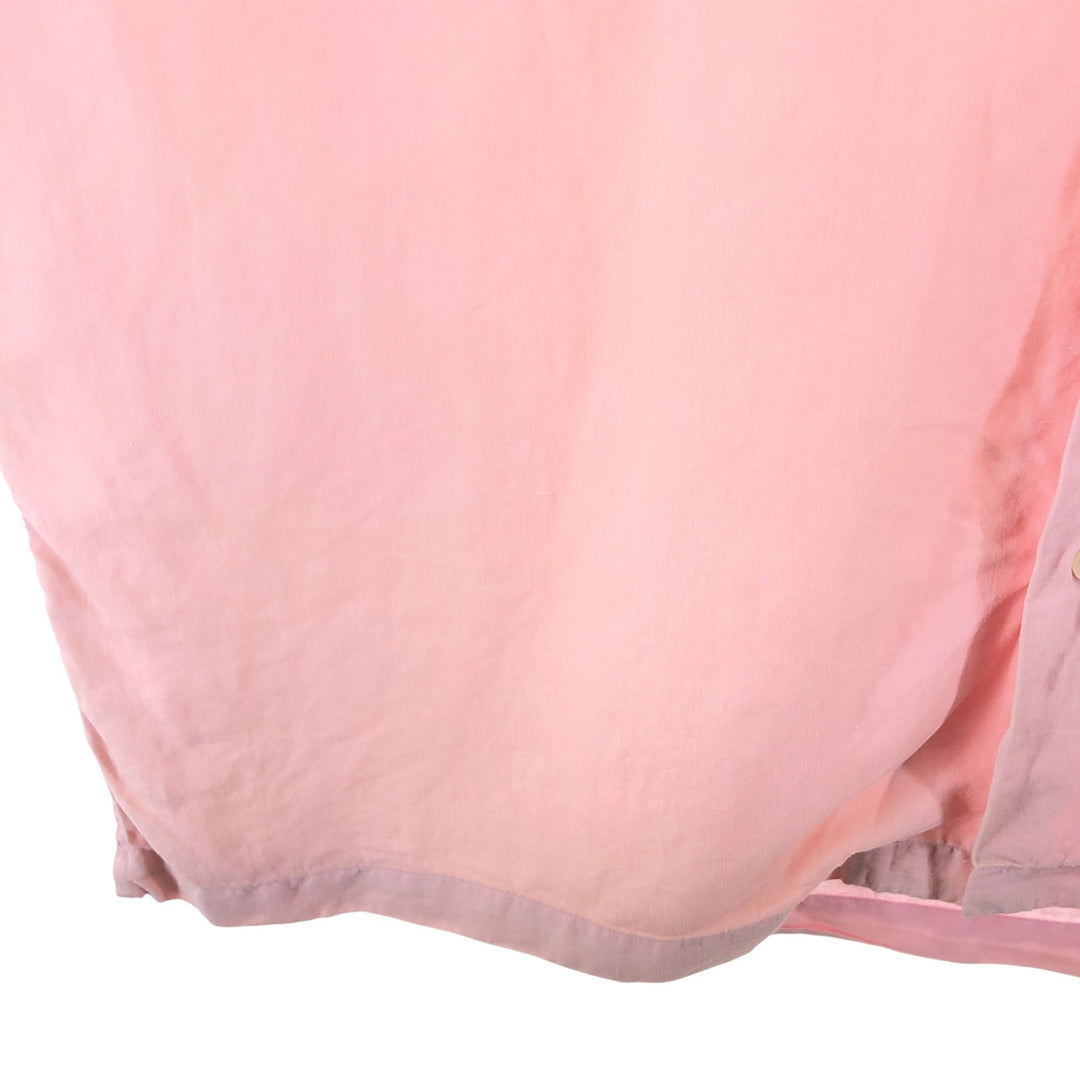 Ralph Lauren POLO by Ralph Lauren short sleeve open collar linen shirt men's XL size linen pink type Vintage Second Hand