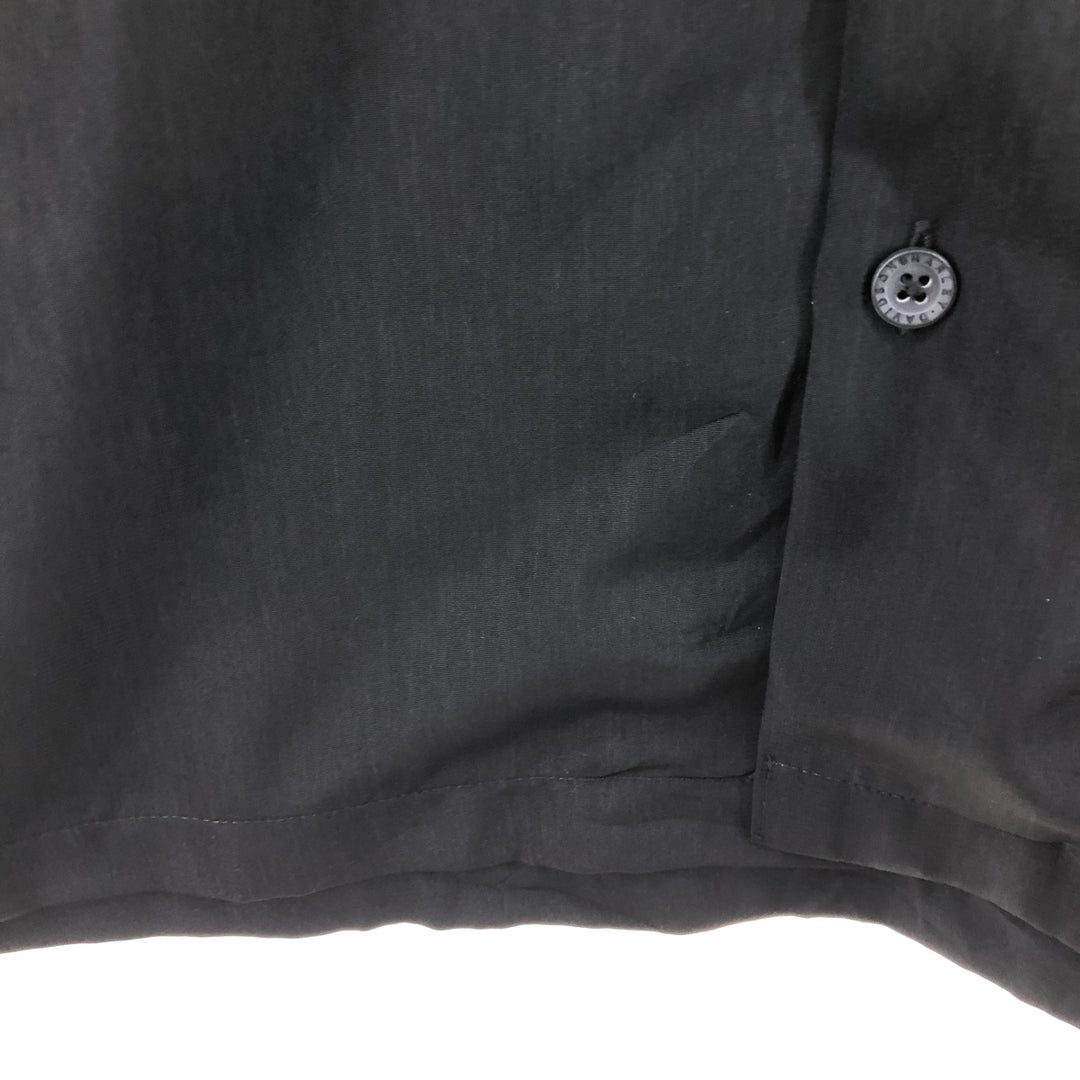 Harley Davidson Skull Pattern Fire Pattern Open Collar Short Sleeve Work Shirt Box Shirt Men's XL polyester black type Vintage Second Hand