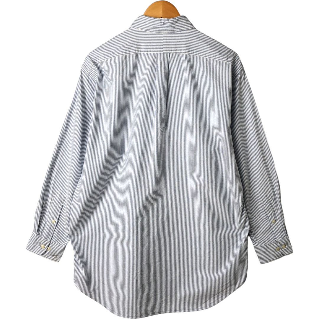 Ralph Lauren YARMOUTH Long Sleeve Button-Down Striped Shirt, Men's Size L cotton white type Vintage Second Hand