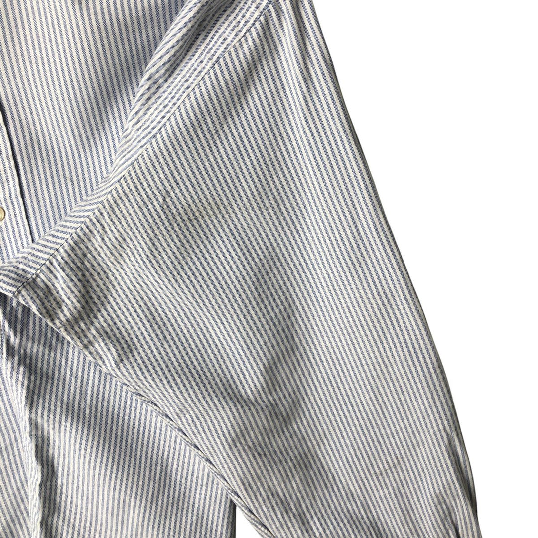 Ralph Lauren YARMOUTH Long Sleeve Button-Down Striped Shirt, Men's Size L cotton white type Vintage Second Hand