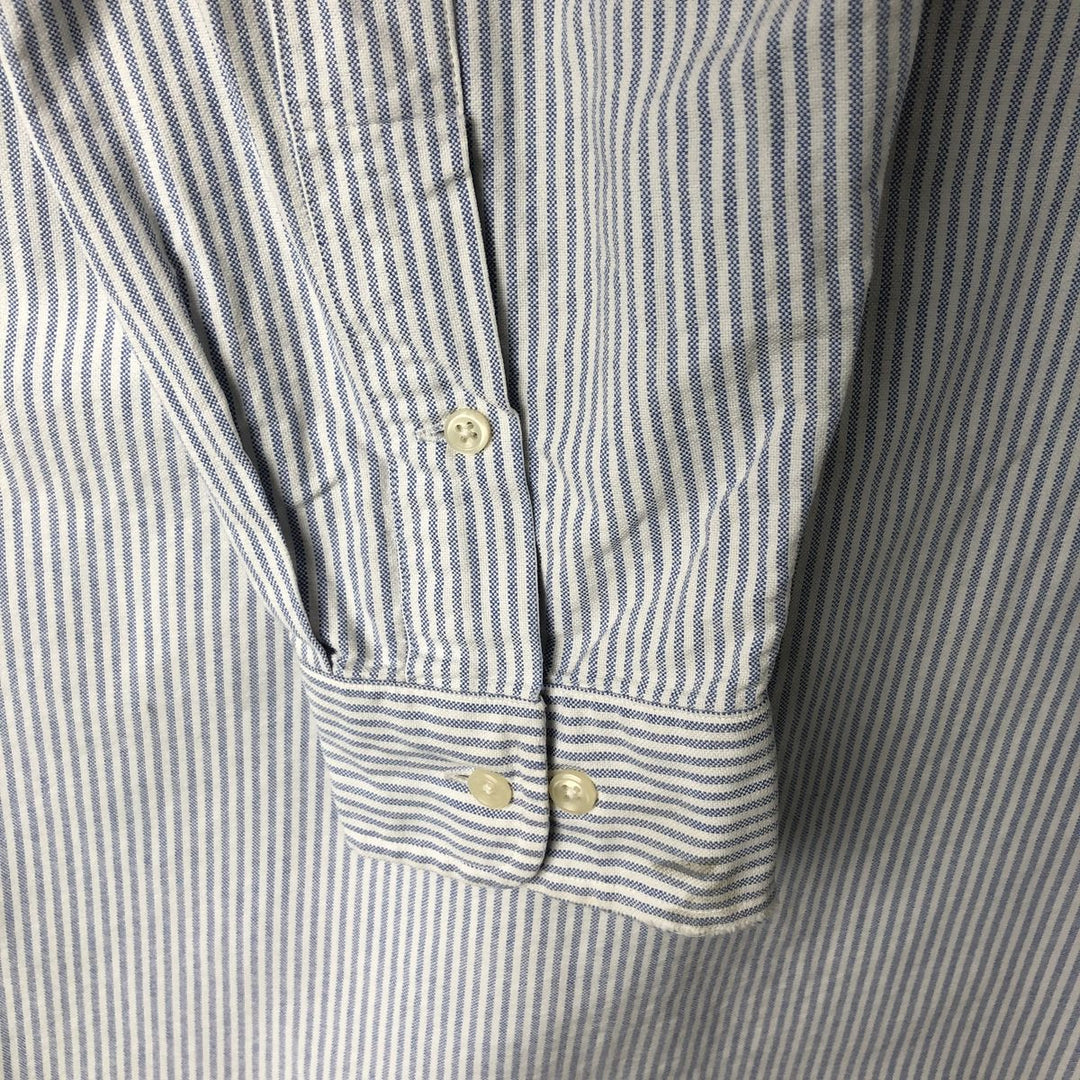 Ralph Lauren YARMOUTH Long Sleeve Button-Down Striped Shirt, Men's Size L cotton white type Vintage Second Hand