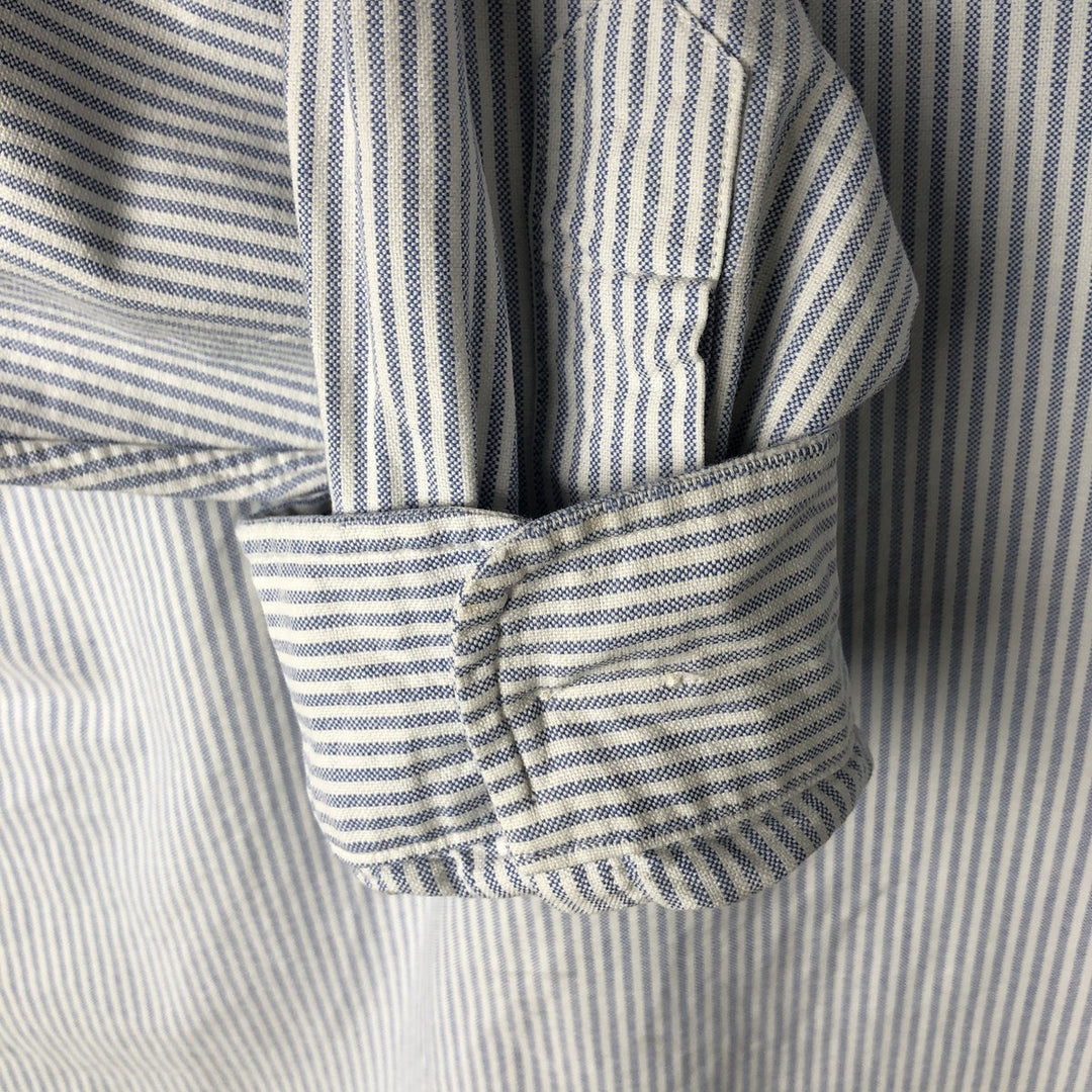 Ralph Lauren YARMOUTH Long Sleeve Button-Down Striped Shirt, Men's Size L cotton white type Vintage Second Hand