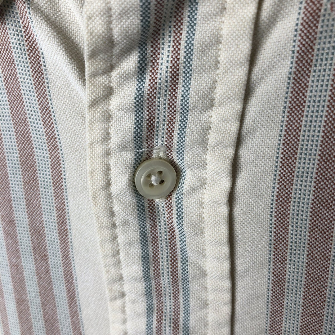 Ralph Lauren long sleeve button down striped shirt, men's XL size cotton brown type Vintage Second Hand