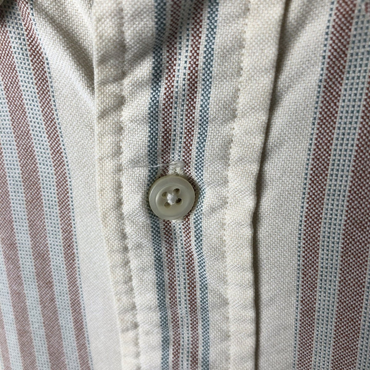 Ralph Lauren long sleeve button down striped shirt, men's XL size cotton brown type Vintage Second Hand