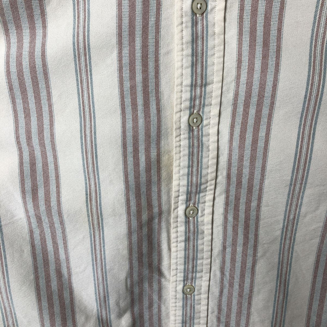 Ralph Lauren long sleeve button down striped shirt, men's XL size cotton brown type Vintage Second Hand