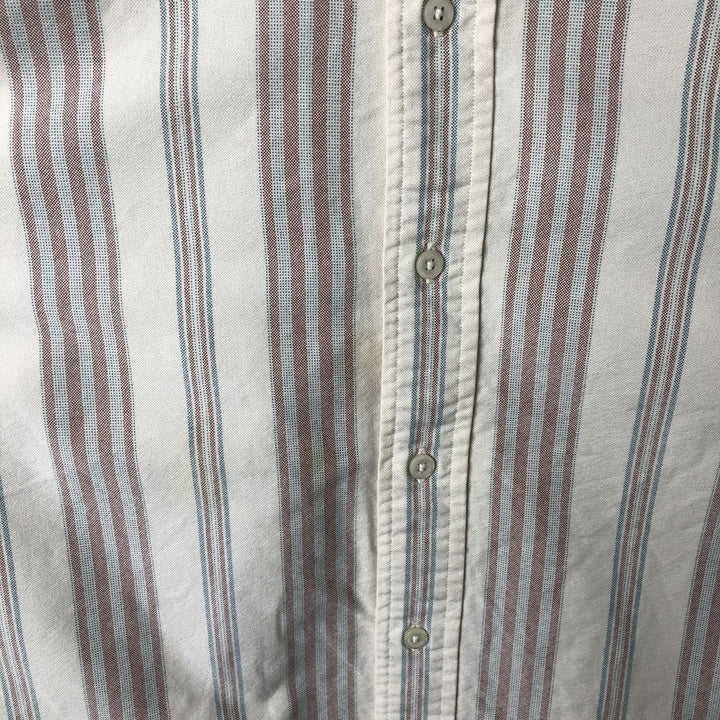 Ralph Lauren long sleeve button down striped shirt, men's XL size cotton brown type Vintage Second Hand