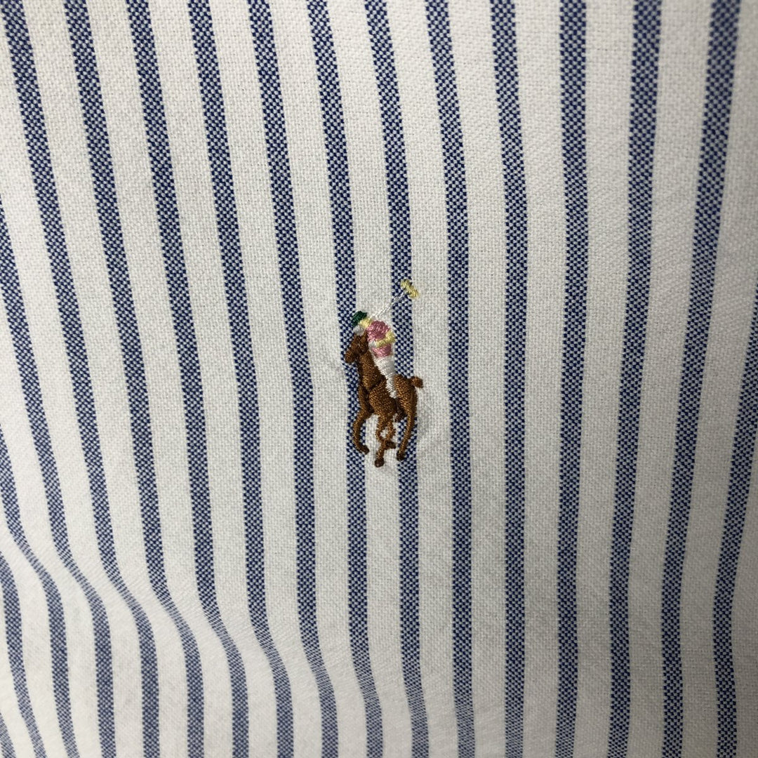 Ralph Lauren CUSTOM FIT long sleeve button down striped shirt men's size L cotton white type Vintage Second Hand