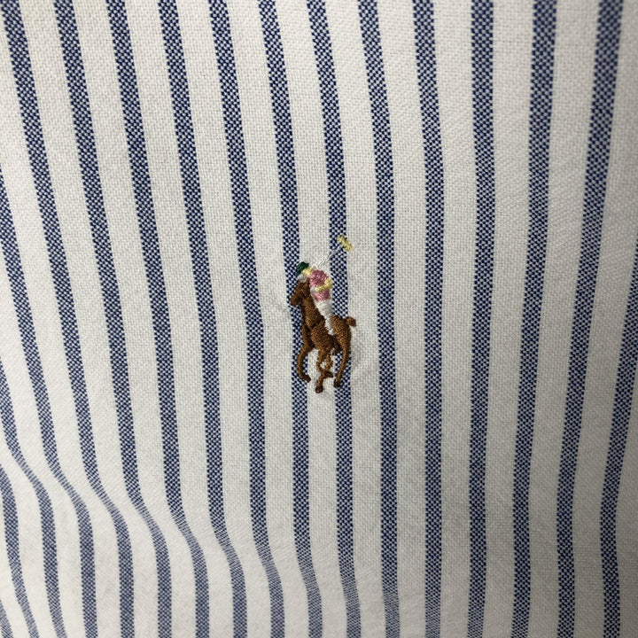 Ralph Lauren CUSTOM FIT long sleeve button down striped shirt men's size L cotton white type Vintage Second Hand