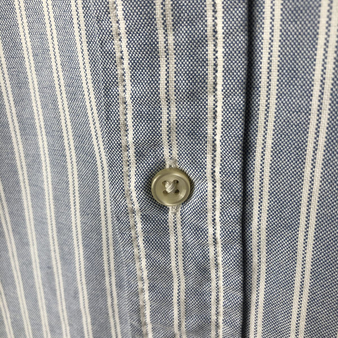 Ralph Lauren CUSTOM FIT long sleeve button down striped shirt men's XL size cotton Blue type light blue Vintage Second Hand