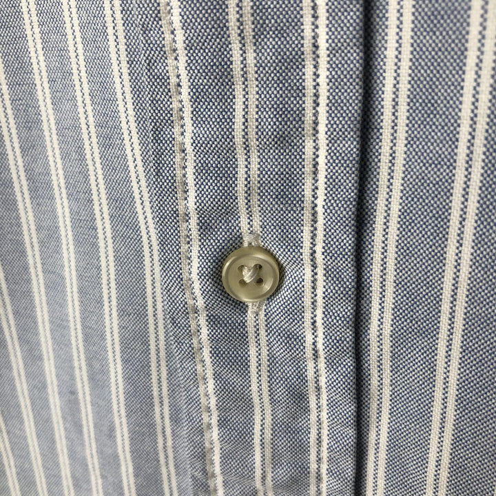 Ralph Lauren CUSTOM FIT long sleeve button down striped shirt men's XL size cotton Blue type light blue Vintage Second Hand