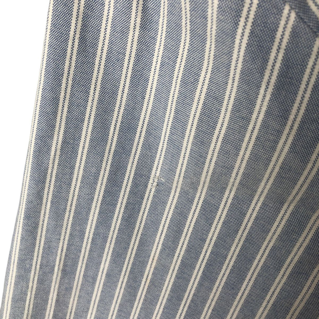 Ralph Lauren CUSTOM FIT long sleeve button down striped shirt men's XL size cotton Blue type light blue Vintage Second Hand