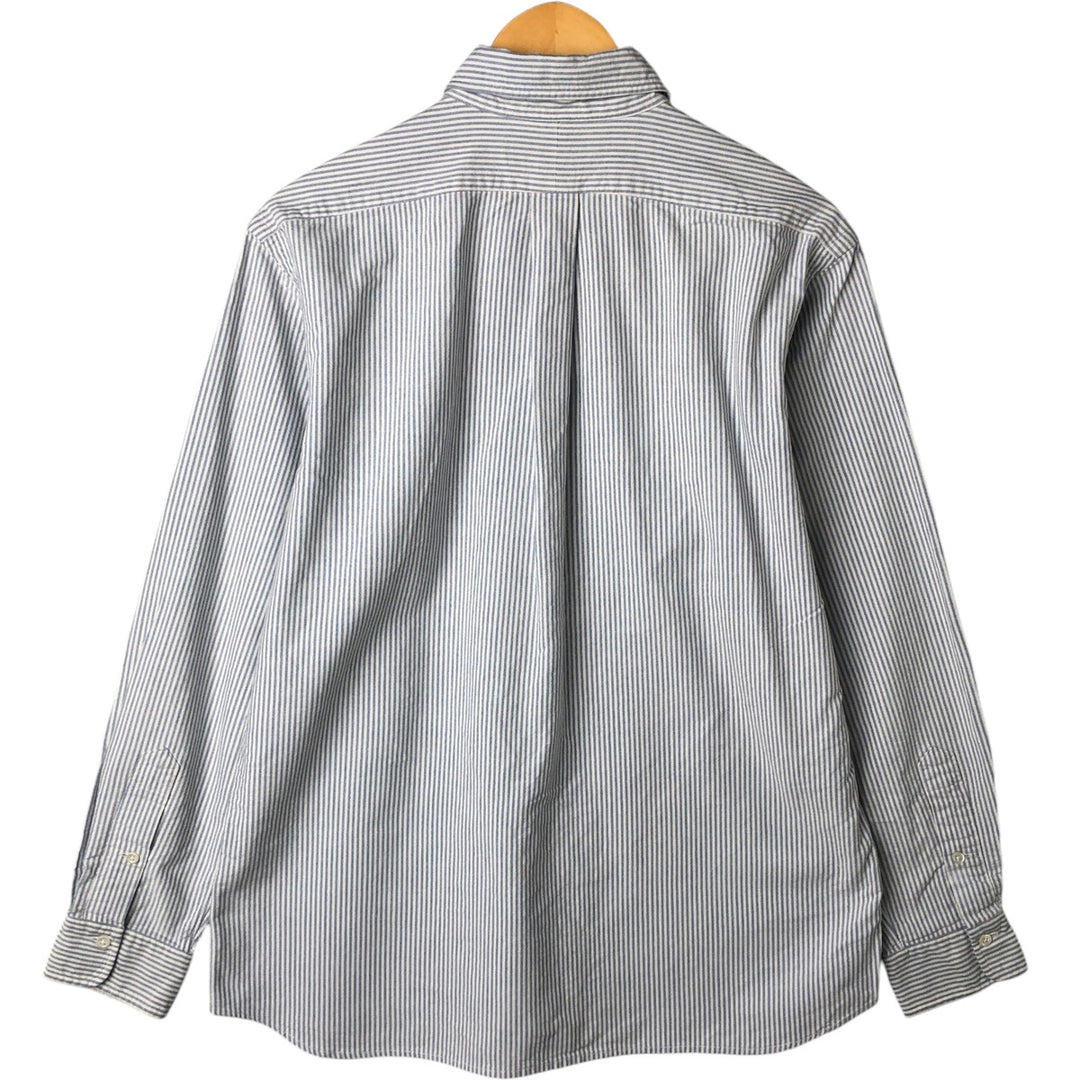 Ralph Lauren long sleeve button down striped shirt, men's size L cotton white type Vintage Second Hand